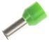 RS PRO Insulated Crimp Bootlace Ferrule, 12mm Pin Length, 6.2mm Pin Diameter, 16mm² Wire Size, Green