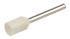 RS PRO Insulated Crimp Bootlace Ferrule, 12mm Pin Length, 1.5mm Pin Diameter, 0.75mm² Wire Size, White