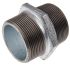 Georg Fischer Galvanised Malleable Iron Fitting Hexagon Nipple, Male BSPT 2in to Male BSPT 2in