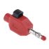 Staubli Red Male Banana Plug, 4 mm Connector, Clamp Termination, 10A, 30 V, 60V dc, Nickel Plating