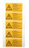 Idento Yellow PVC Safety Labels, ACHTUNG! Bei ausgeschaltetem Hauptschalter unter Spannung' ATTENTION! Voltage also