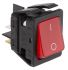 Arcolectric (Bulgin) Ltd Wippschalter Zweipoliger Ein/Aus-Schalter (DPST), Ein-Aus Beleuchtet 22.1mm x 30mm, 16 A, Rot,