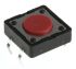 Red Button Tactile Switch, Single Pole Single Throw (SPST) 50 mA @ 12 V dc 0mm