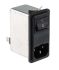 RS PRO 2A, 250 V ac Male Snap-In IEC Filter 2 Pole, Faston 1 Fuse