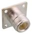 TE Connectivity 50Ω Straight Panel Mount N Type Connector, jack, Solder Termination, 0 → 11GHz