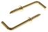 RS PRO Steel Brass Plated I Hooks 20mm