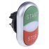 Cabezal de pulsador Eaton serie RMQ Titan M22, Ø 22mm, de color Verde, Rojo, Óvalo, Momentáneo, IP66