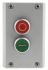 Eaton Momentary Enclosed Push Button - 2NO/2NC, Plastic, 2 Cutouts, Red/Green, O/I, IP67