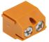 Borne para PCB Macho Weidmüller de 2 vías , paso 5.08mm, 24A, de color Naranja, montaje Montaje en orificio pasante,