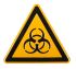 Wolk Gefahren-Warnschild, Aluminium 'Biologische Gefährdung', 200 mm x 200mm