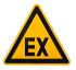 Señal de advertencia con pictograma: Explosiva "EX", 200mm x 200 mm