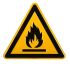 Tabulka nebezpečí a varování, Hliník, Černá/žlutá Požární bezpečnost Značka