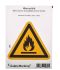 Wolk Gefahren-Warnschild, PVC selbstklebend 'Entflammbar', 100 mm x 100mm