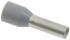 Weidmuller Insulated Crimp Bootlace Ferrule, 10mm Pin Length, 2.8mm Pin Diameter, 4mm² Wire Size, Grey