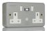 Power Breaker PowerBreaker H 13A, BS Fixing, Passive, 2 Gang RCD Socket, Surface Mount , Switched, 230 V ac, Grey