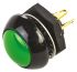 Tlačítkový spínač, barva ovladače: Zelená Dvoupólový dvoupolohový (DPDT) Montáž do panelu Okamžité Ne 5 A při 28 V DC