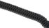 500mm 4 Core Coiled Cable 0.14 mm² CSA Polyurethane PUR Sheath Black, 4.4mm OD