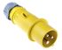 MENNEKES, AM-TOP IP44 Yellow Cable Mount 3P Industrial Power Plug, Rated At 16A, 110 V