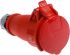 MENNEKES, AM-TOP IP44 Red Cable Mount 3P + N + E Industrial Power Socket, Rated At 16A, 400 V