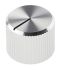 RS PRO 15mm Silver Potentiometer Knob for 6.4mm Shaft Splined