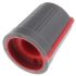 Mando de potenciómetro RS PRO 11.4mm, eje 6mm, diámetro 13mm, Color Gris, indicador Rojo Con forma de D