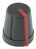 Mando de potenciómetro RS PRO 11.4mm, eje 6.4mm, diámetro 13mm, Color Negro, indicador Rojo Con forma de D