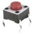 Red Button Tactile Switch, Single Pole Single Throw (SPST) 50 mA @ 24 V dc 1.4мм Surface Mount