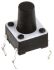 Black Button Tactile Switch, Single Pole Single Throw (SPST) 50 mA @ 24 V dc 4.9mm Through Hole