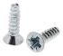 RS PRO Bright Zinc Plated, Clear Passivated Steel Countersunk Head Thread Forming Screw, N°6 x 13mm Long