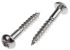 RS PRO Pozidriv Round Stainless Steel Wood Screw, A2 304, 4mm Thread, 25mm Length