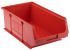 RS PRO 零件盒, 205mm宽 x 130mm高 x 350mm深, 聚丙烯 (PP)盒, 红色