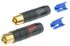 Neutrik RCA插头, 电缆安装, 黑色, 16A, 50 V, 镀金镀镍触点, 焊接, NF2C-B/2