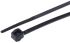 HellermannTyton Cable Tie, Outside Serrated, 100mm x 2.5 mm, Black Polyamide 6.6 (PA66), Pk-100