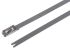 HellermannTyton Cable Tie, Roller Ball, 201mm x 4.6 mm, Metallic 304 Stainless Steel, Pk-100
