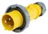 MENNEKES, AM-TOP IP67 Yellow Cable Mount 3P Industrial Power Plug, Rated At 32A, 110 V