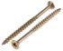 ULTI-MATE Pozisquare Countersunk Steel Wood Screw Yellow Passivated, Zinc Plated, 5mm Thread, 80mm Length