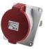 Schneider Electric, PratiKa IP67 Red Panel Mount 3P+E Right Angle Industrial Power Socket, Rated At 32A, 415 V