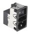 Schurter C14 IEC-Steckerfilter Stecker mit 2-Pol Schalter 5 x 20mm Sicherung, 250 V ac / 4A, Snap-In