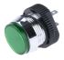 Indicador LED de color Verde, lente prominente, marco Cromo, Ø de montaje 16mm, 24 → 28V, 20mA
