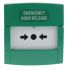 Pulsador de alarma por rotura de cristal Verde KAC para Interior, 91mm x 89 mm x 59,5 mm