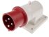 Scame IP44 Red Wall Mount 3P + E Right Angle Industrial Power Plug, Rated At 16A, 415 V