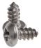 RS PRO Plain Stainless Steel Pan Head Self Tapping Screw, N°8 x 3/8in Long 9.5mm Long