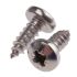 RS PRO Plain Stainless Steel Pan Head Self Tapping Screw, N°10 x 1/2in Long 13mm Long