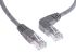 RS PRO Cat5e Straight Male RJ45 to Right Angle Male RJ45 Ethernet Cable, U/UTP, Grey PVC Sheath, 1m