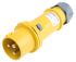 MENNEKES, ProTOP IP44 Yellow Cable Mount 3P Industrial Power Plug, Rated At 16A, 110 V