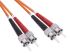 RS PRO ST to ST Duplex Multi Mode OM2 Fibre Optic Cable, 50/125μm, Orange, 2m