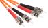 RS PRO ST to ST Duplex Multi Mode OM2 Fibre Optic Cable, 50/125μm, Orange, 5m