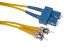 RS PRO SC to ST Duplex Single Mode OS1 Fibre Optic Cable, 9/125μm, Yellow, 1m