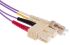 RS PRO LC to SC Duplex Multi Mode OM3 Fibre Optic Cable, 50/125μm, Purple, 1m