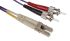RS PRO LC to ST Duplex Multi Mode OM3 Fibre Optic Cable, 50/125μm, Purple, 5m